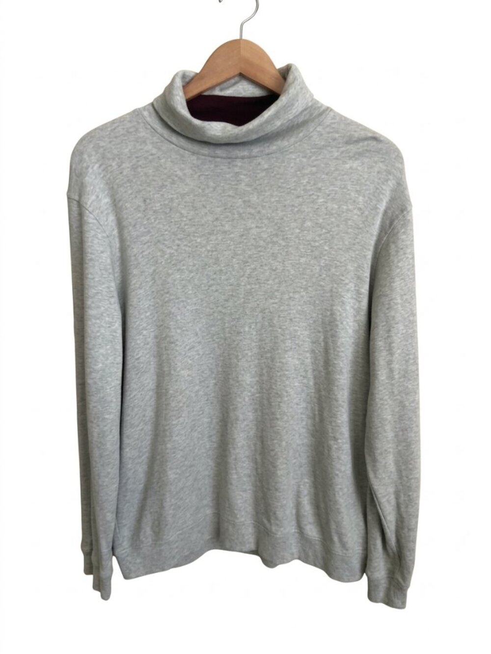 Ted Baker Humour Roll Neck Turtleneck Sweater Men's L Gray 100% Cotton Preppy